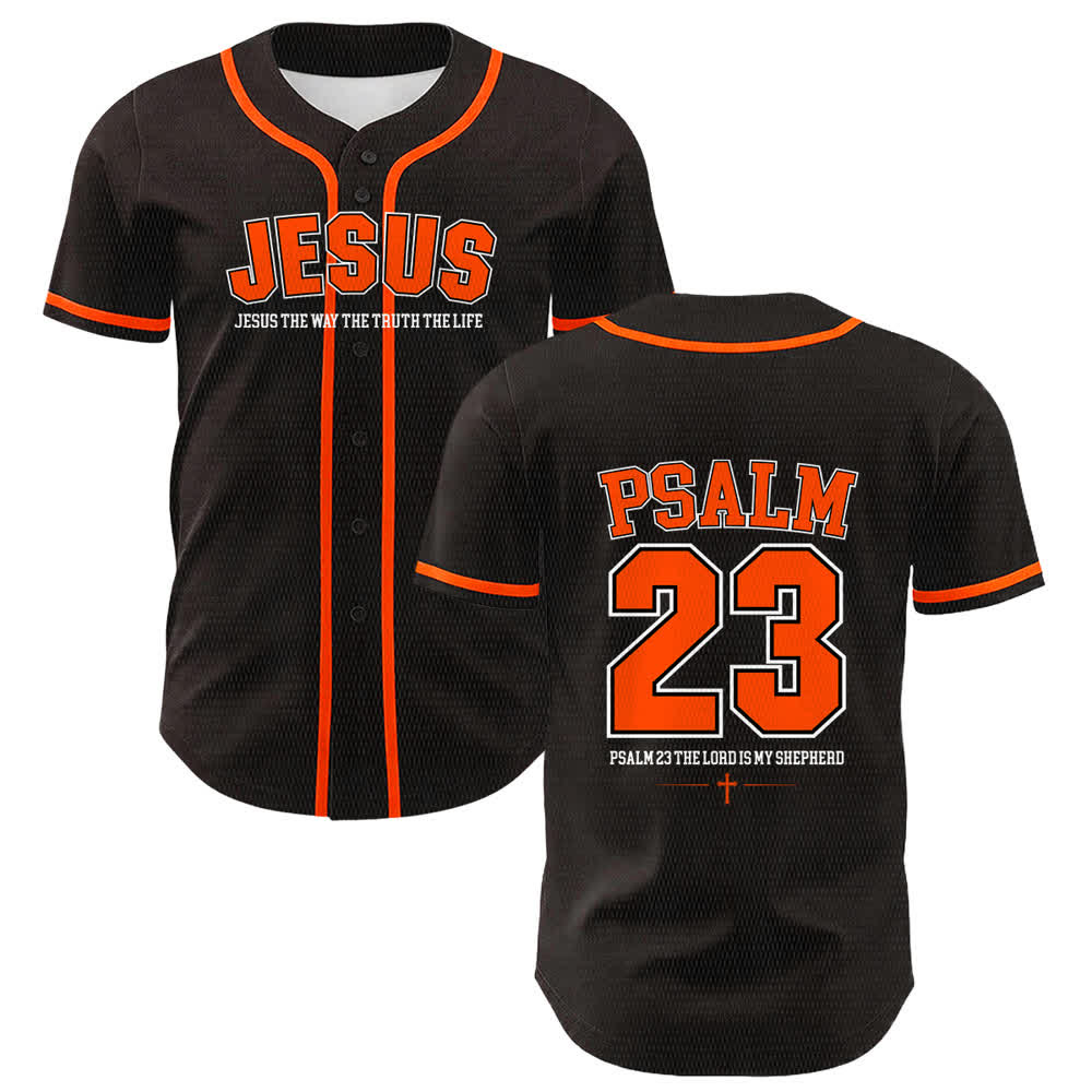 Christianartworkshop Jesus Psalm 23 The Lord Is My Shepherd Unisex Baseball Jersey - Orange - 5XL - image 15