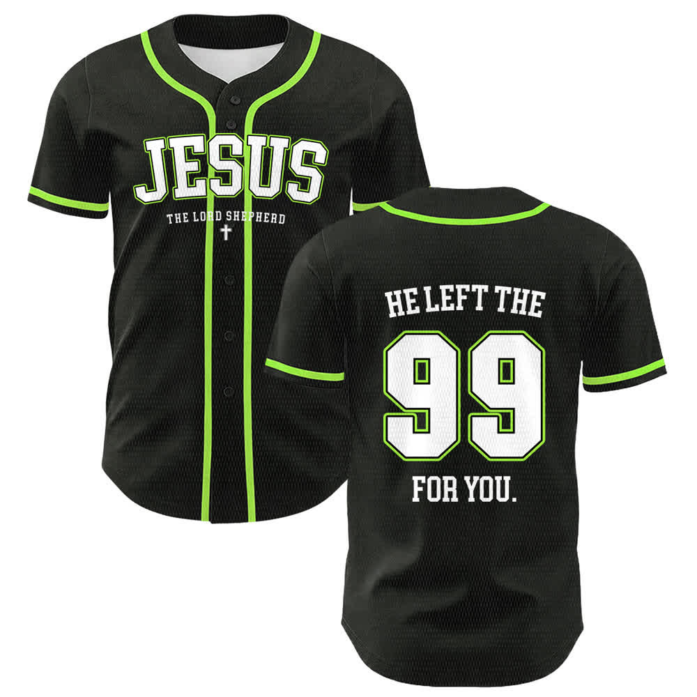 Christianartworkshop Jesus He Left The 99 For You Unisex Baseball Jersey - Light Green - 5XL - image 18