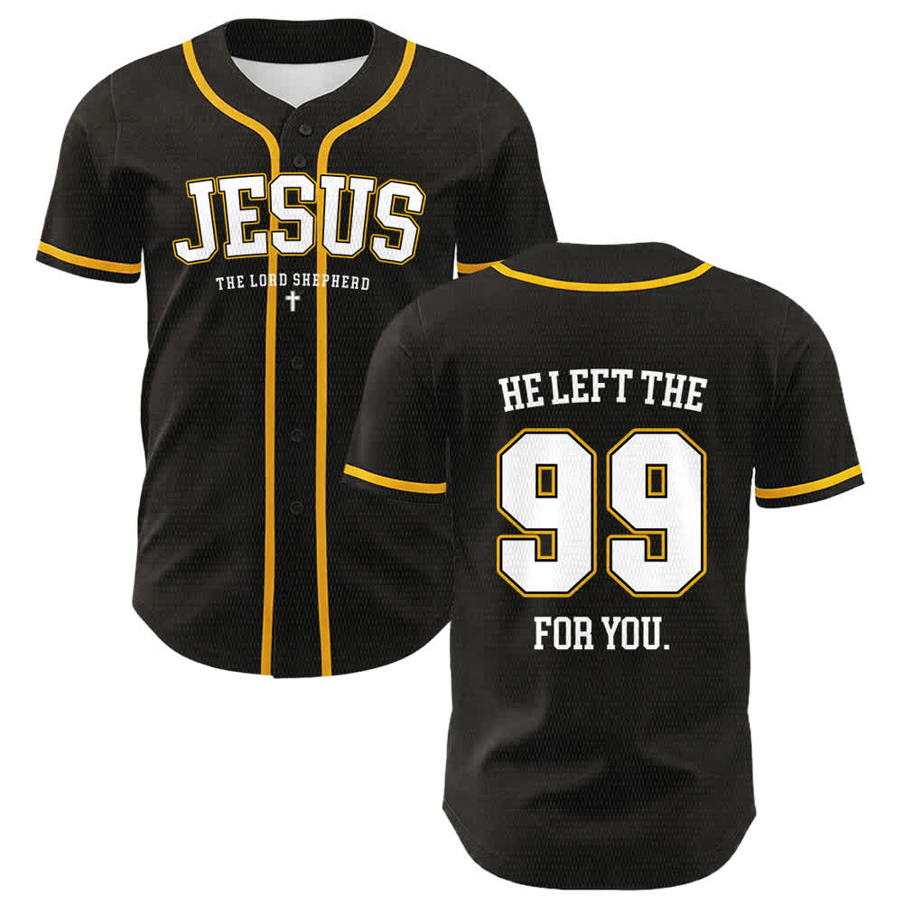 Christianartworkshop Jesus He Left The 99 For You Unisex Baseball Jersey - Yellow - 5XL - image 0