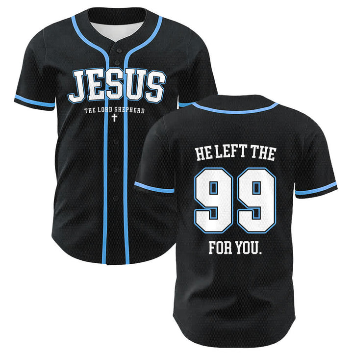 Christianartworkshop Jesus He Left The 99 For You Unisex Baseball Jersey - Blue - 5XL - image 3