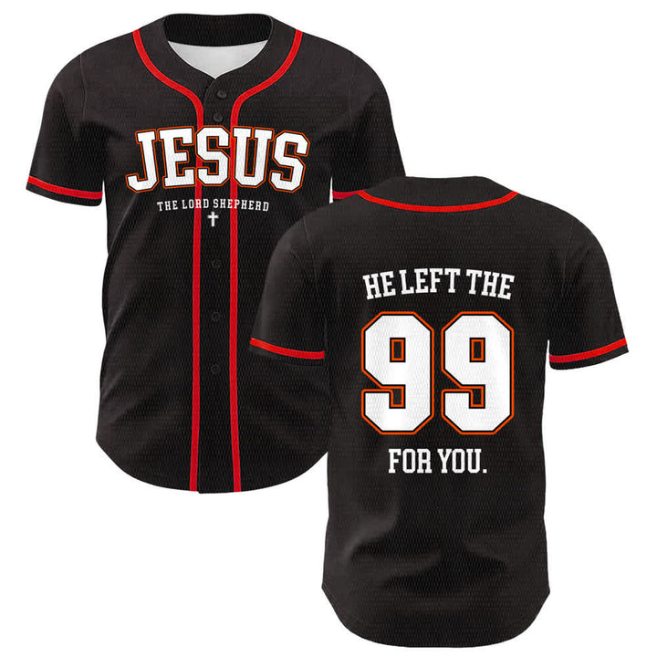 Christianartworkshop Jesus He Left The 99 For You Unisex Baseball Jersey - Red - 5XL - image 12