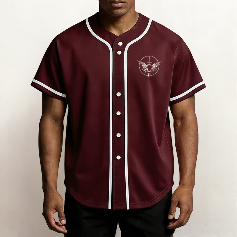Christianartworkshop St.Michael Archangel Defend Us Unisex Baseball Jersey - image 27
