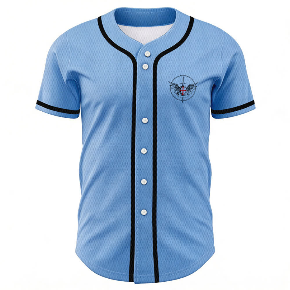 Christianartworkshop St.Michael Archangel Defend Us Unisex Baseball Jersey - image 30