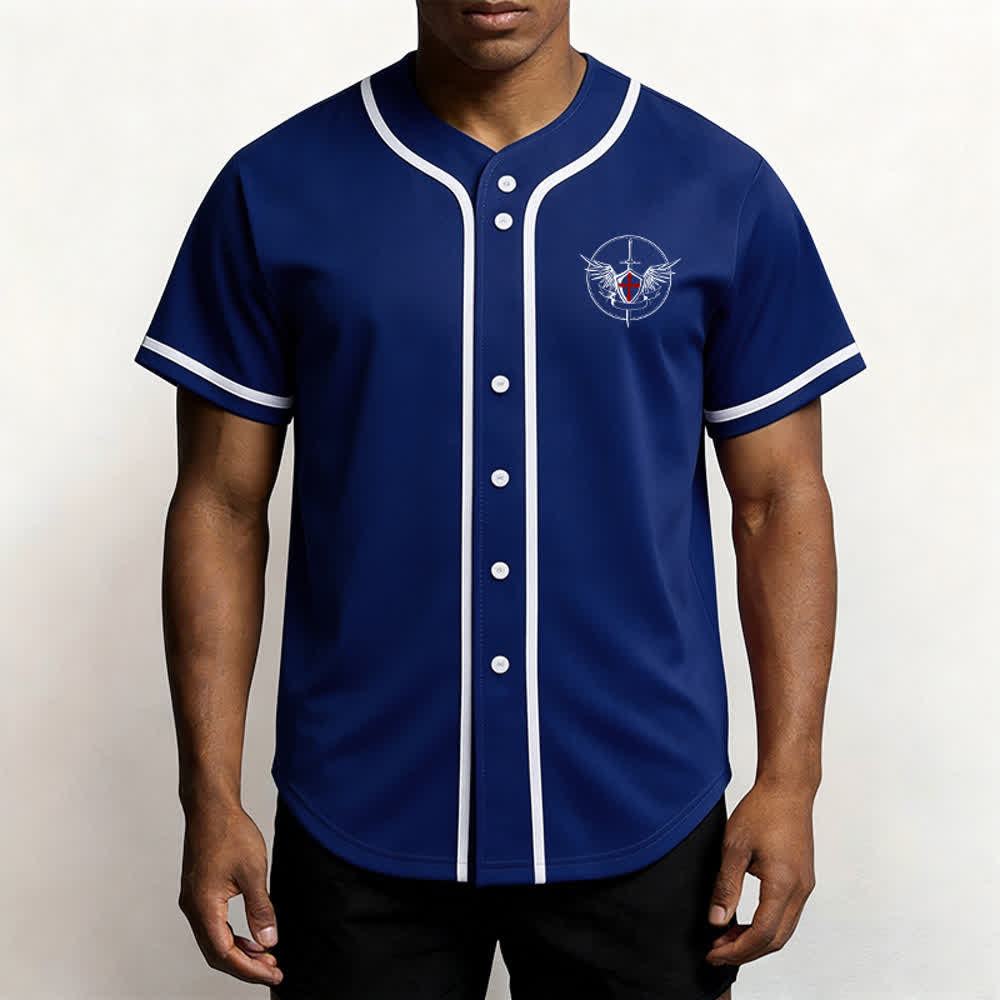 Christianartworkshop St.Michael Archangel Defend Us Unisex Baseball Jersey - image 41