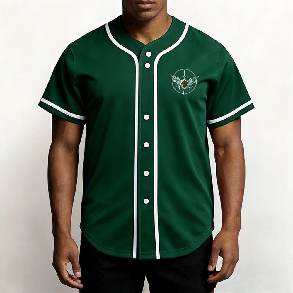 Christianartworkshop St.Michael Archangel Defend Us Unisex Baseball Jersey - image 45