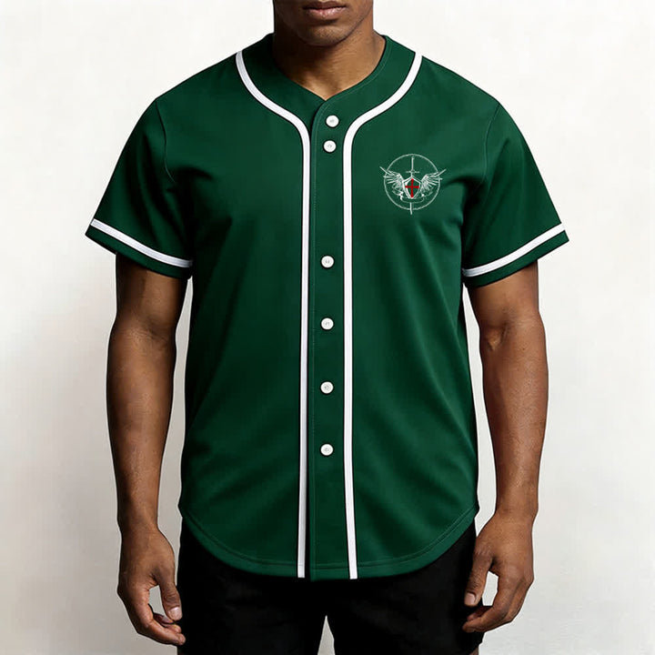 Christianartworkshop St.Michael Archangel Defend Us Unisex Baseball Jersey - image 45