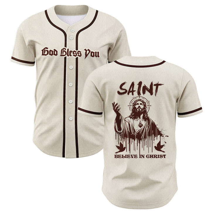 Christianartworkshop Saint Believe In Christ Unisex Baseball Jersey - Apricot - 5XL - image 49