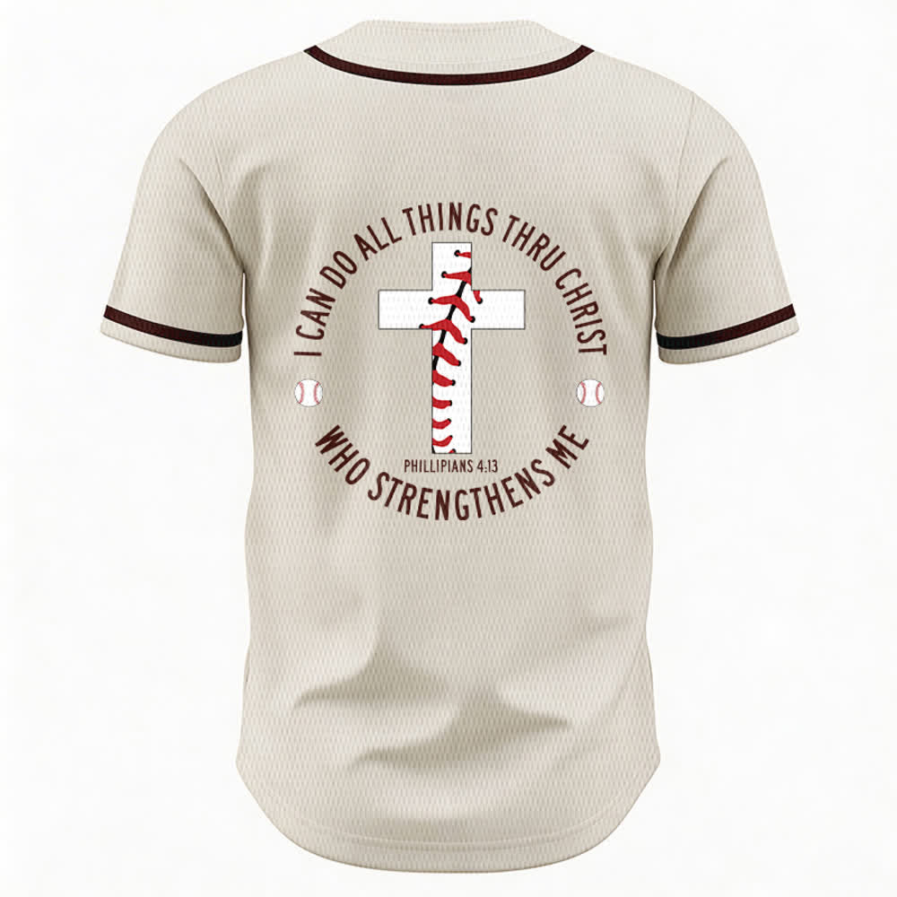 Christianartworkshop Philippians 4:13 I Can Do All Things Unisex Baseball Jersey - image 1