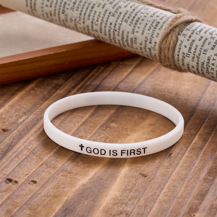 Christianartworkshop Cross Silicone Wristband With Inspirational Script: Emblem of Humble Sacred Surrender - image 4