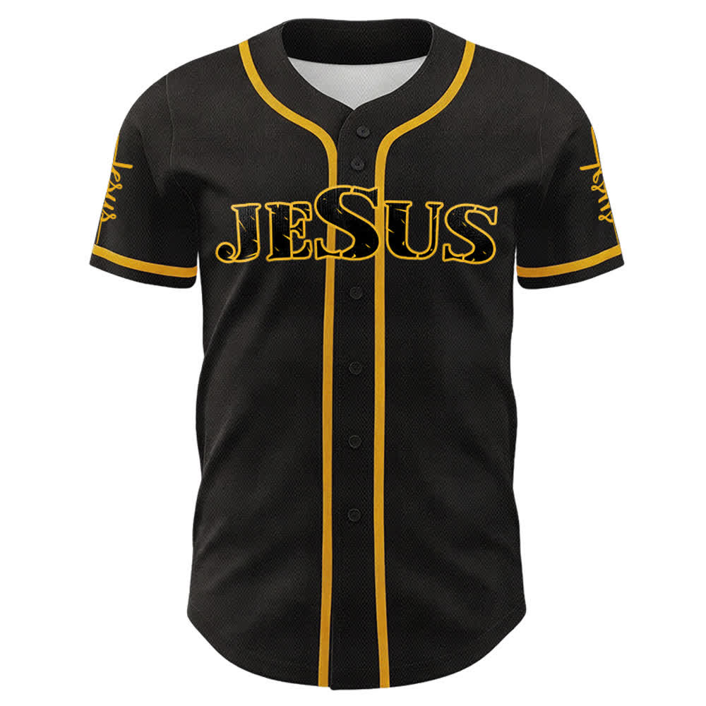 Christianartworkshop Jesus Cross Nail and Crown of Thorns Baseball Jersey - image 2