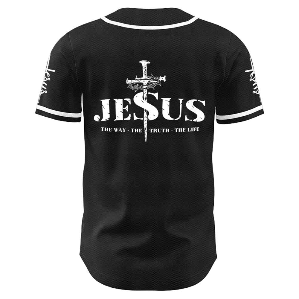Christianartworkshop Jesus Cross Nail and Crown of Thorns Baseball Jersey - image 6