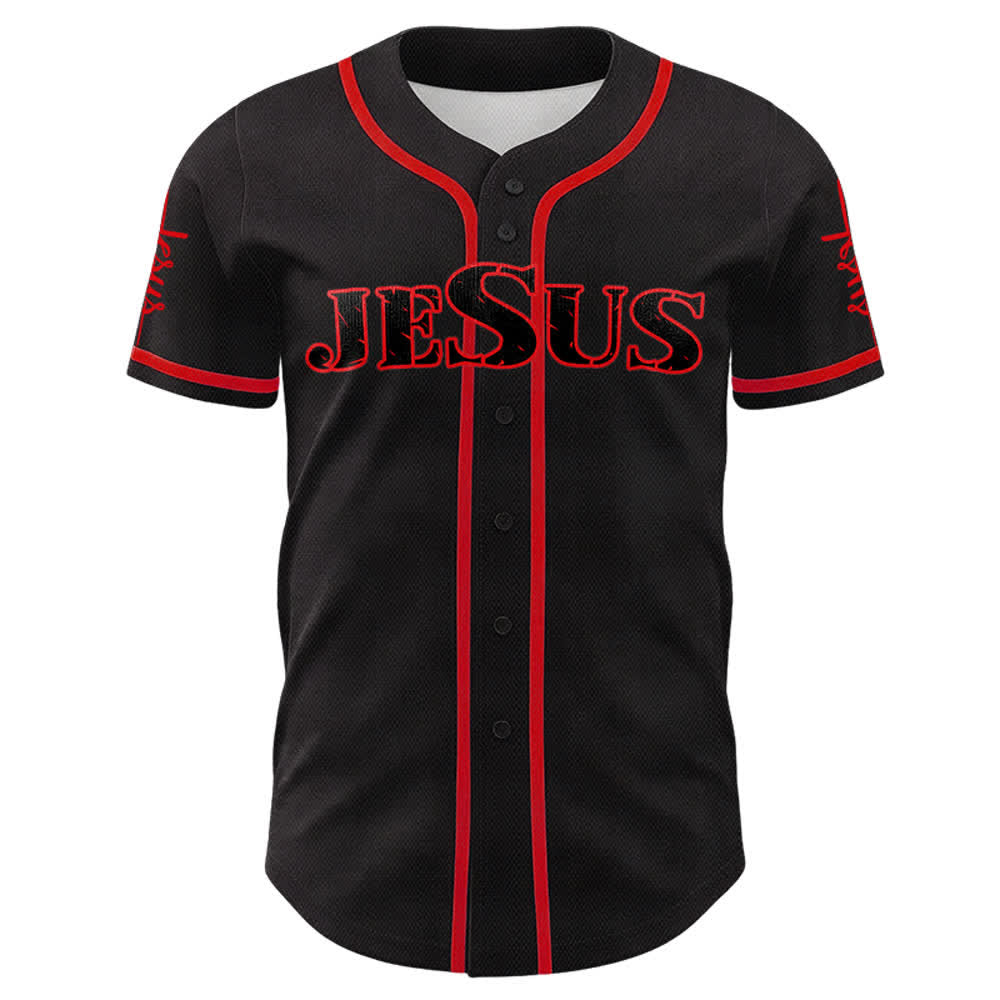 Christianartworkshop Jesus Cross Nail and Crown of Thorns Baseball Jersey - image 8