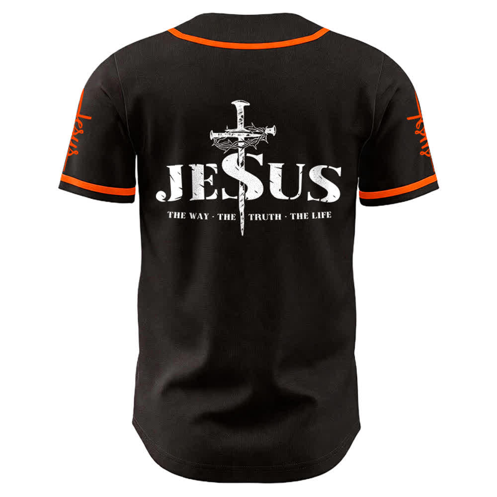 Christianartworkshop Jesus Cross Nail and Crown of Thorns Baseball Jersey - image 12
