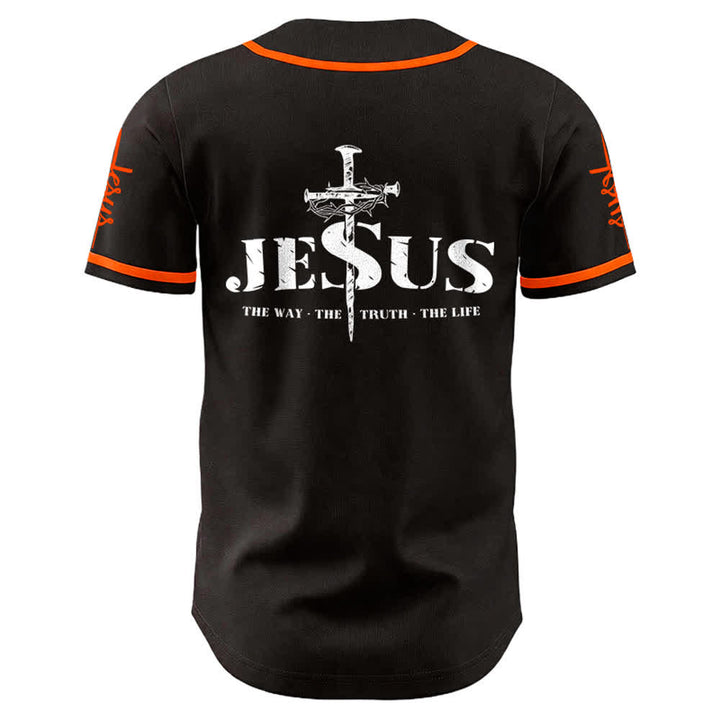 Christianartworkshop Jesus Cross Nail and Crown of Thorns Baseball Jersey - image 12