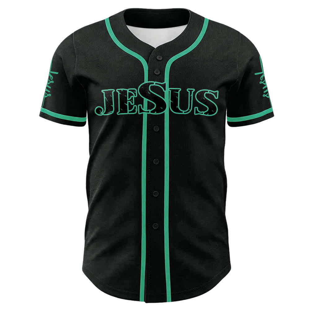 Christianartworkshop Jesus Cross Nail and Crown of Thorns Baseball Jersey - image 14