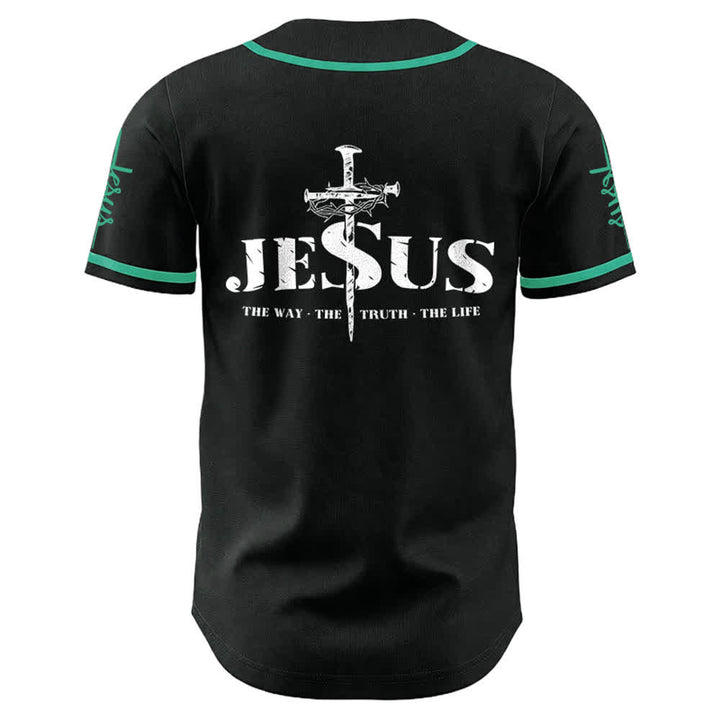 Christianartworkshop Jesus Cross Nail and Crown of Thorns Baseball Jersey - image 15
