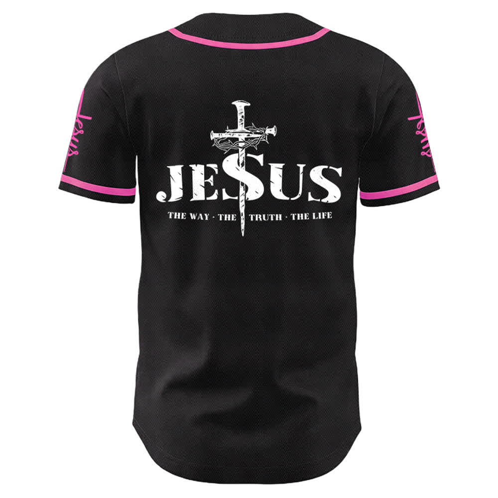 Christianartworkshop Jesus Cross Nail and Crown of Thorns Baseball Jersey - image 21