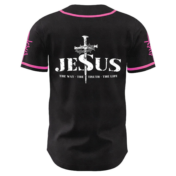 Christianartworkshop Jesus Cross Nail and Crown of Thorns Baseball Jersey - image 21
