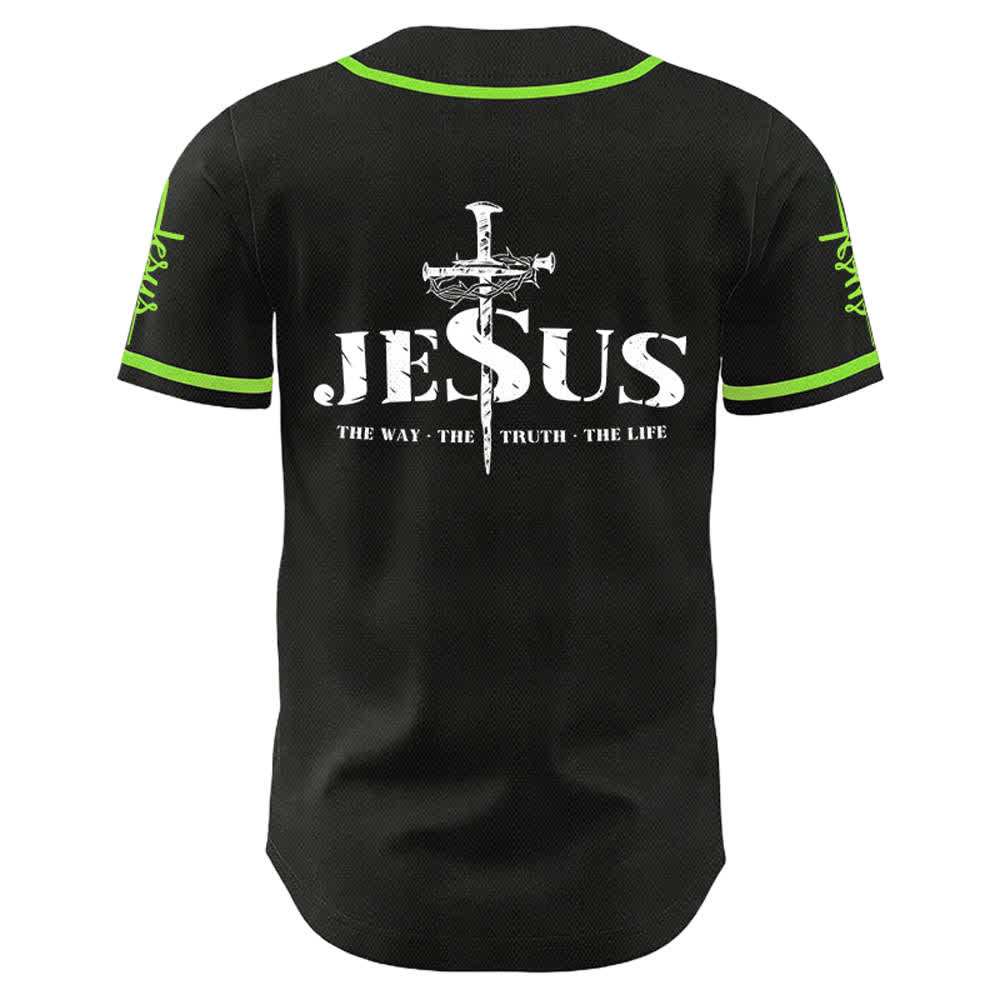Christianartworkshop Jesus Cross Nail and Crown of Thorns Baseball Jersey - image 24