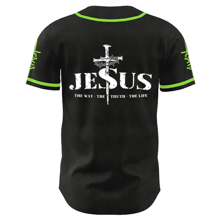 Christianartworkshop Jesus Cross Nail and Crown of Thorns Baseball Jersey - image 24