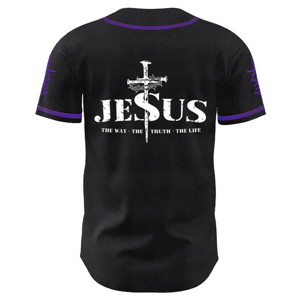 Christianartworkshop Jesus Cross Nail and Crown of Thorns Baseball Jersey - image 27
