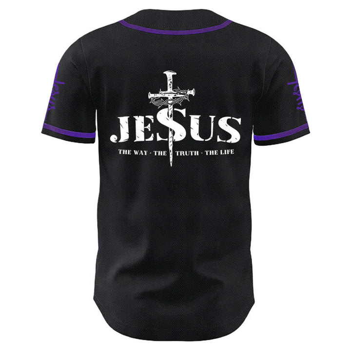 Christianartworkshop Jesus Cross Nail and Crown of Thorns Baseball Jersey - image 27