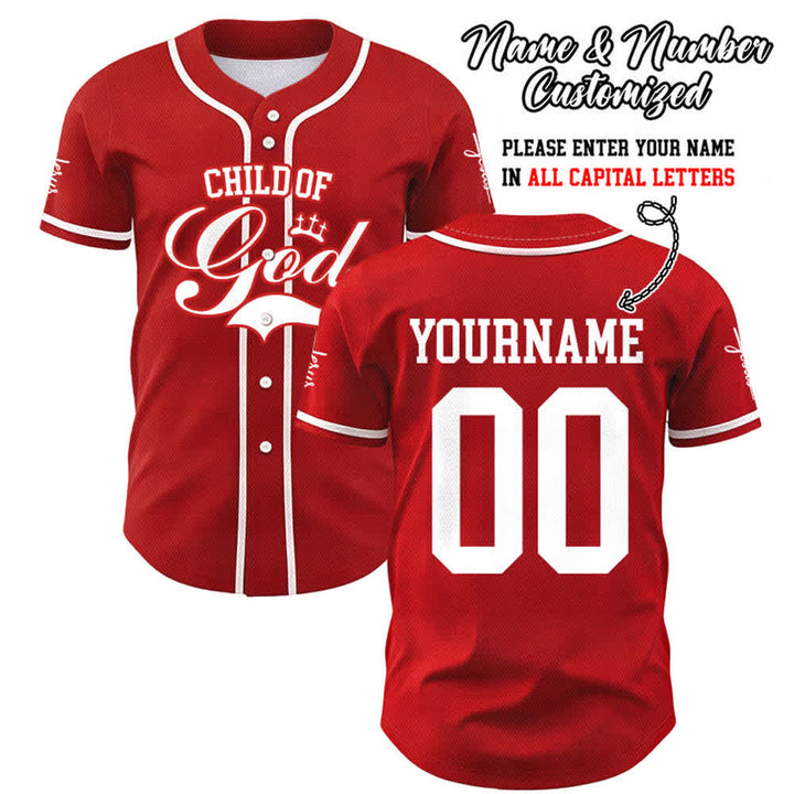 Christianartworkshop Child Of God Personalized Name Number Unisex Custom Baseball Jersey - Red - 5XL - Name & Number Customized - image 16