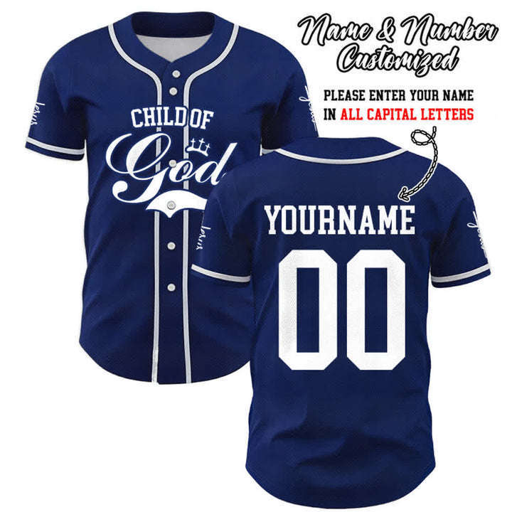 Christianartworkshop Child Of God Personalized Name Number Unisex Custom Baseball Jersey - Navy Blue - 5XL - Name & Number Customized - image 40