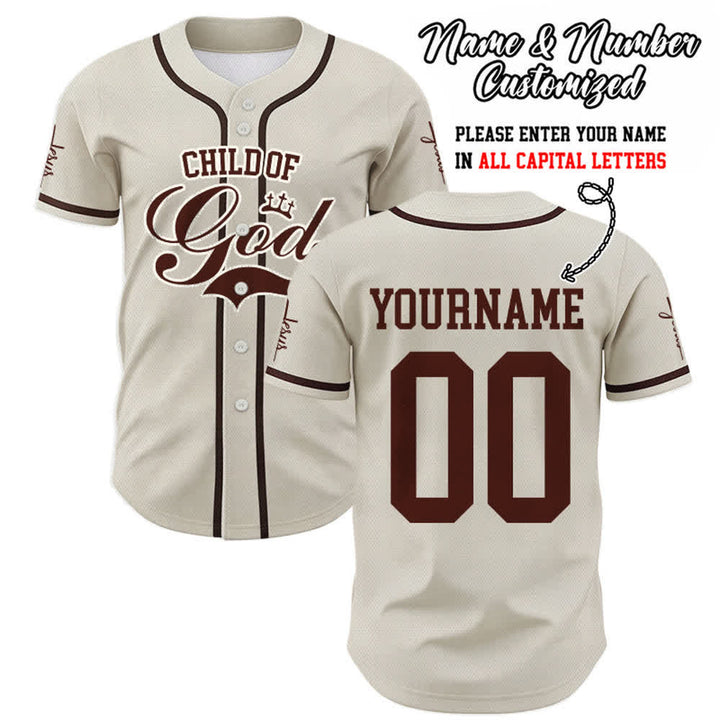 Christianartworkshop Child Of God Personalized Name Number Unisex Custom Baseball Jersey - Apricot - 5XL - Name & Number Customized - image 56