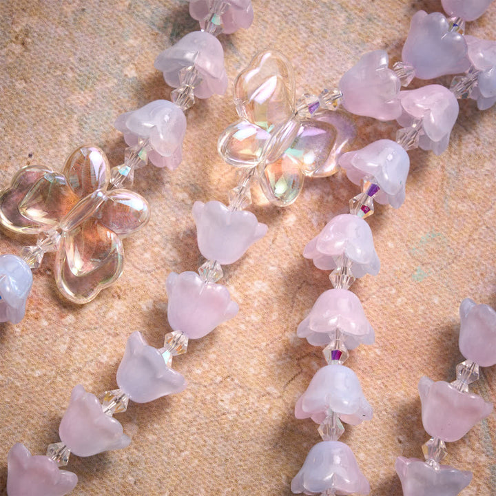 Christianartworkshop Gradient Iridescent Lily of the Valley Glass Rosary With Butterfly Charms: Emblem of Gentle Heavenly Blessings - image 5