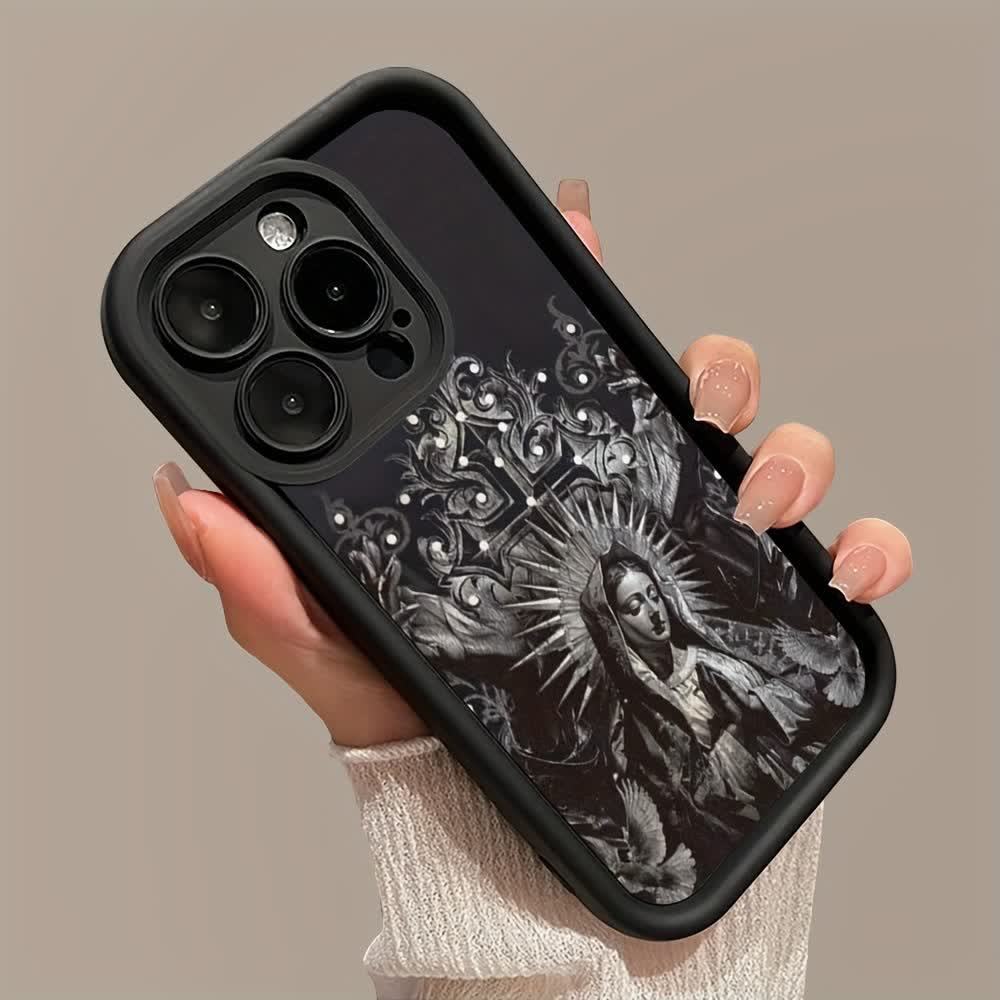 Christianartworkshop Sacred Virgin Mary Cross Gothic Style Protective Phone Case - image 3