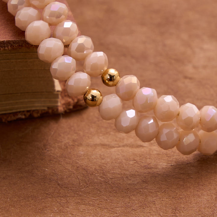 Christianartworkshop Faceted Crystal Bead Knotted Rosary Bracelet With Cross Charm: Emblem of Gentle Celestial Blessings - image 8