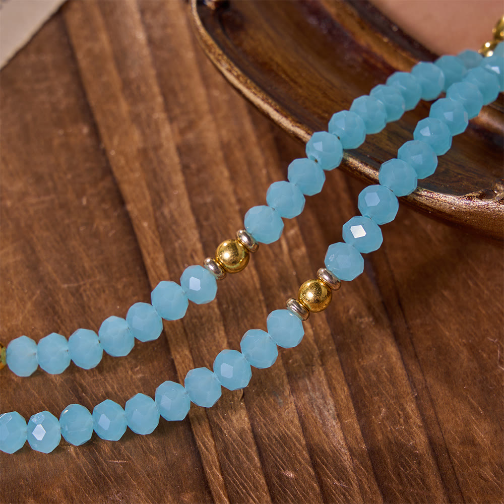 Christianartworkshop Versatile Layerable Bead Rosary Bracelet: Emblem of Warm Celestial Blessing - image 1