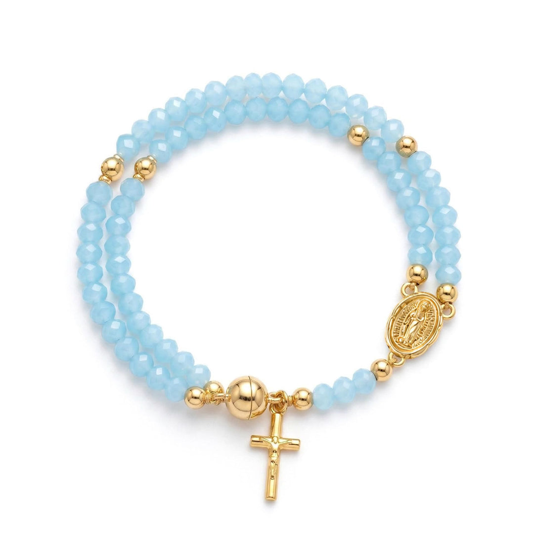 Christianartworkshop Versatile Layerable Bead Rosary Bracelet: Emblem of Warm Celestial Blessing - image 21