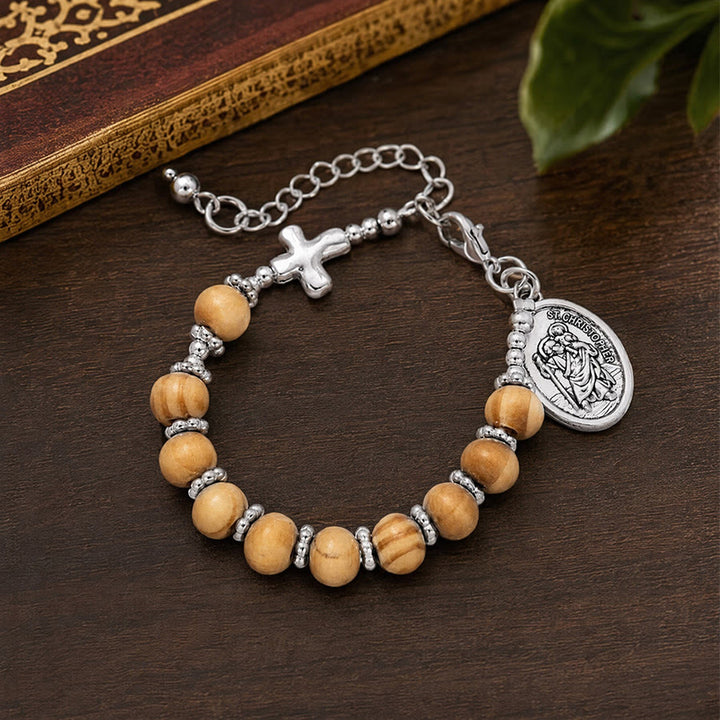 Christianartworkshop Timeless Wooden Bead St. Christopher Rosary: Beacon of Faithful Spiritual Guidance - image 7