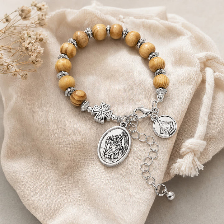 Christianartworkshop Timeless Wooden Bead St. Christopher Rosary: Beacon of Faithful Spiritual Guidance - image 12