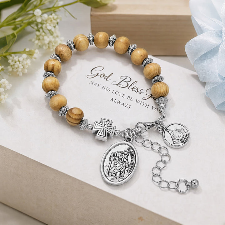 Christianartworkshop Timeless Wooden Bead St. Christopher Rosary: Beacon of Faithful Spiritual Guidance - image 8