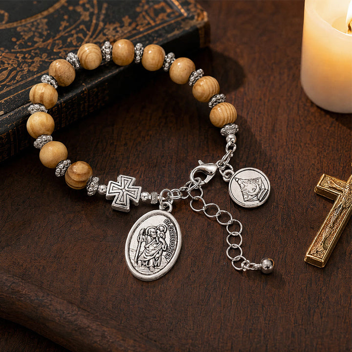 Christianartworkshop Timeless Wooden Bead St. Christopher Rosary: Beacon of Faithful Spiritual Guidance - image 13