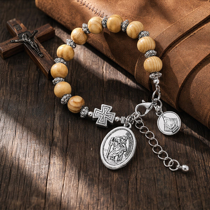 Christianartworkshop Timeless Wooden Bead St. Christopher Rosary: Beacon of Faithful Spiritual Guidance - image 14