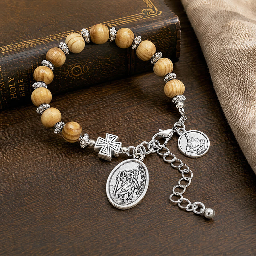 Christianartworkshop Timeless Wooden Bead St. Christopher Rosary: Beacon of Faithful Spiritual Guidance - image 15