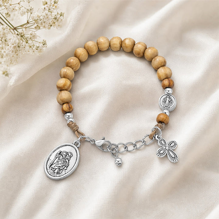 Christianartworkshop Timeless Wooden Bead St. Christopher Rosary: Beacon of Faithful Spiritual Guidance - image 16