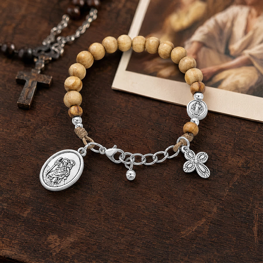 Christianartworkshop Timeless Wooden Bead St. Christopher Rosary: Beacon of Faithful Spiritual Guidance - image 23