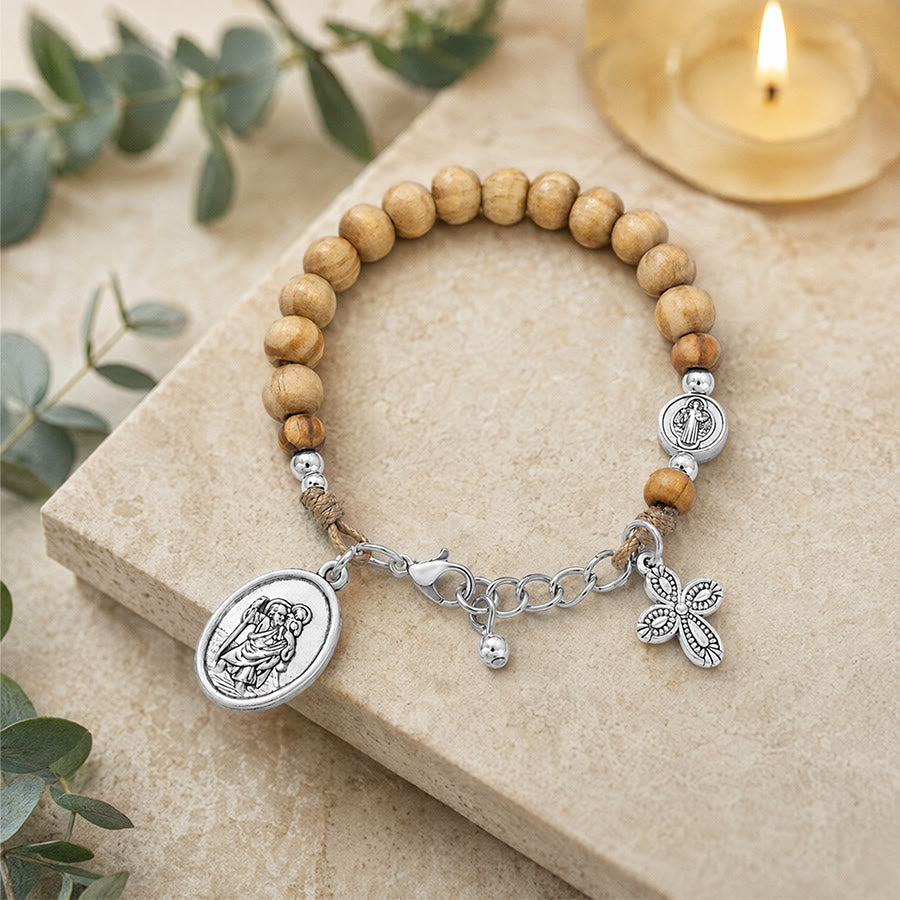 Christianartworkshop Timeless Wooden Bead St. Christopher Rosary: Beacon of Faithful Spiritual Guidance - image 17