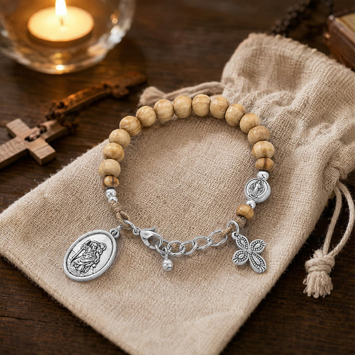 Christianartworkshop Timeless Wooden Bead St. Christopher Rosary: Beacon of Faithful Spiritual Guidance - image 21