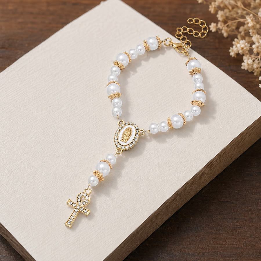 Christianartworkshop Dual-Style Devotional Rosary With Marian Medal & Cross Charms: Token of Gentle Divine Mercy - image 10
