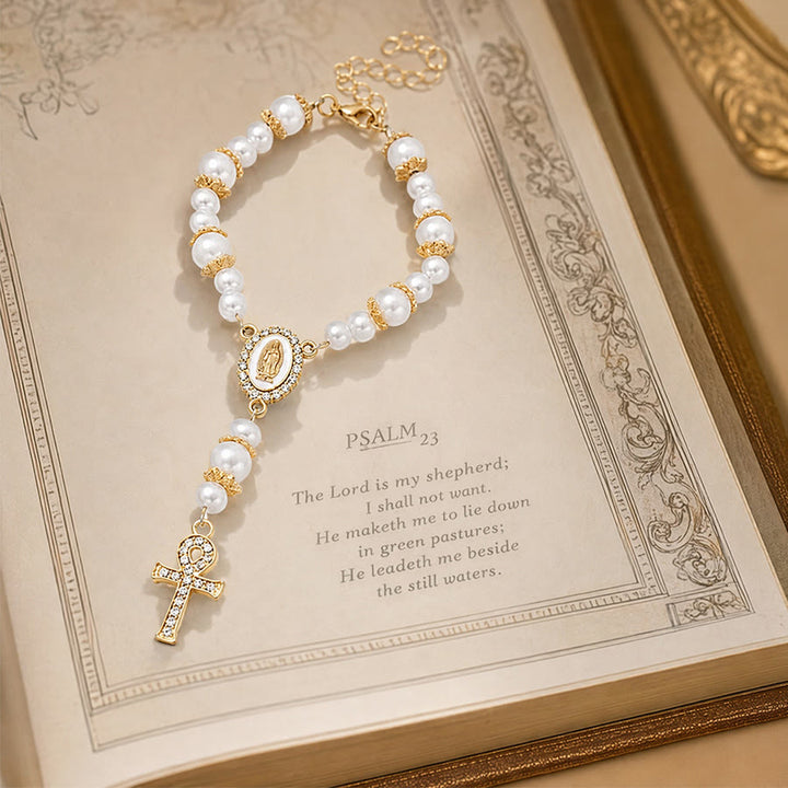 Christianartworkshop Dual-Style Devotional Rosary With Marian Medal & Cross Charms: Token of Gentle Divine Mercy - image 12