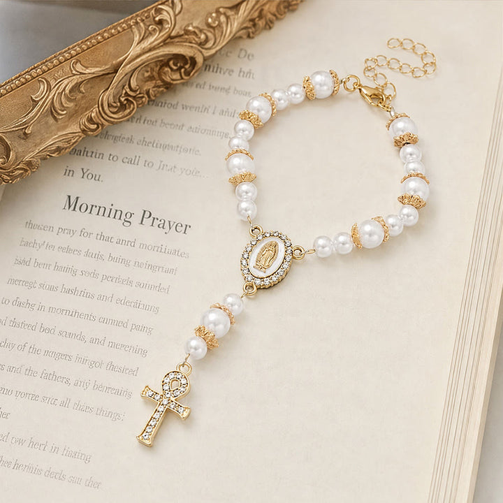 Christianartworkshop Dual-Style Devotional Rosary With Marian Medal & Cross Charms: Token of Gentle Divine Mercy - image 9