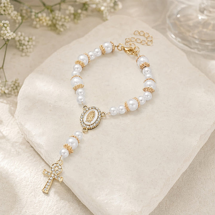 Christianartworkshop Dual-Style Devotional Rosary With Marian Medal & Cross Charms: Token of Gentle Divine Mercy - image 8