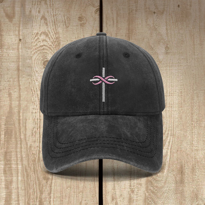 Christianartworkshop Infinity Cross Symbol Embroidered Classic Casual Hat - Black - image 0