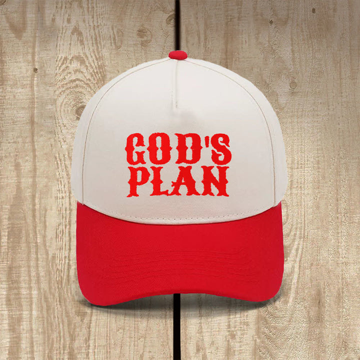 Christianartworkshop God's Plan Bold Letter Print Classic Casual Hat - Red - image 2